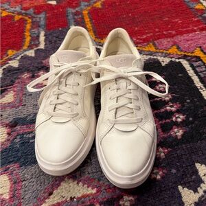 UGG Cream Leather Casual Sneakers